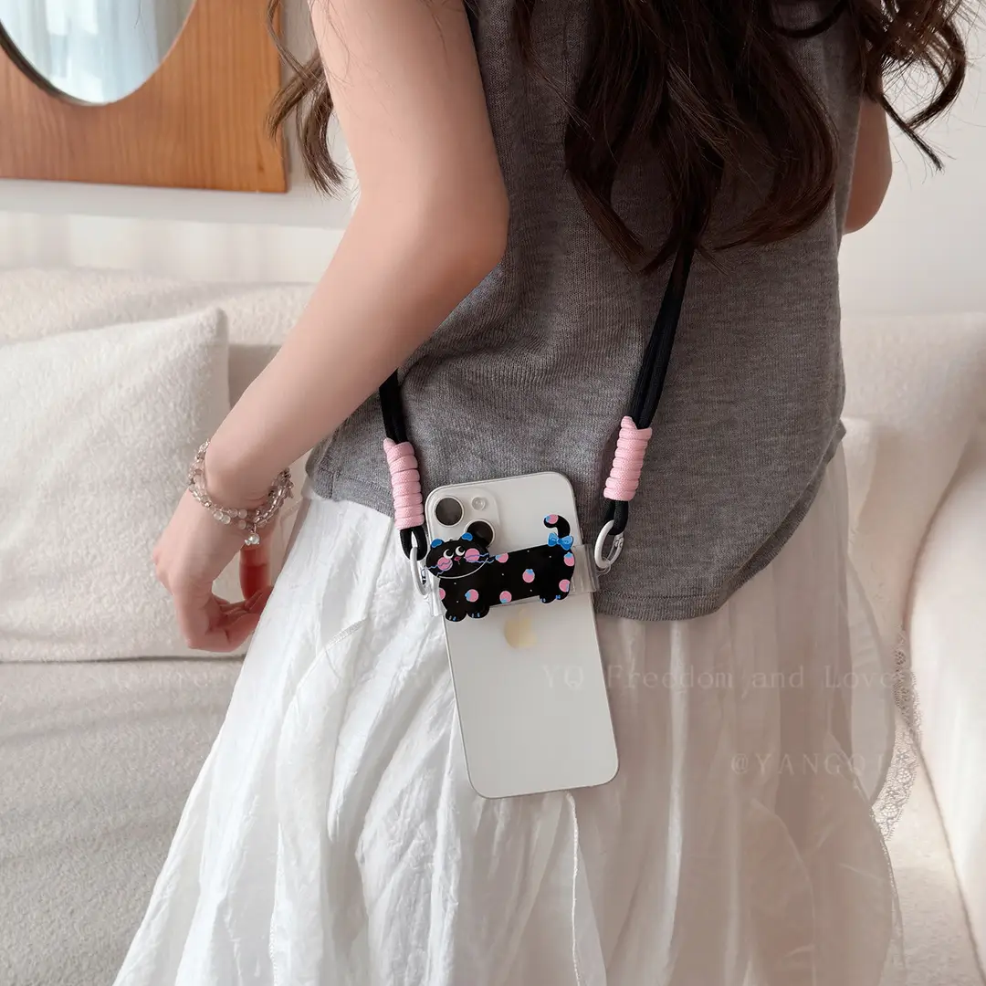 Travel Anti-Lost Mobile Phone Lanyard Cross-Body Strap Adjustable Anti-Fall Rope Leather Rope Necklace Pendant - Image 9