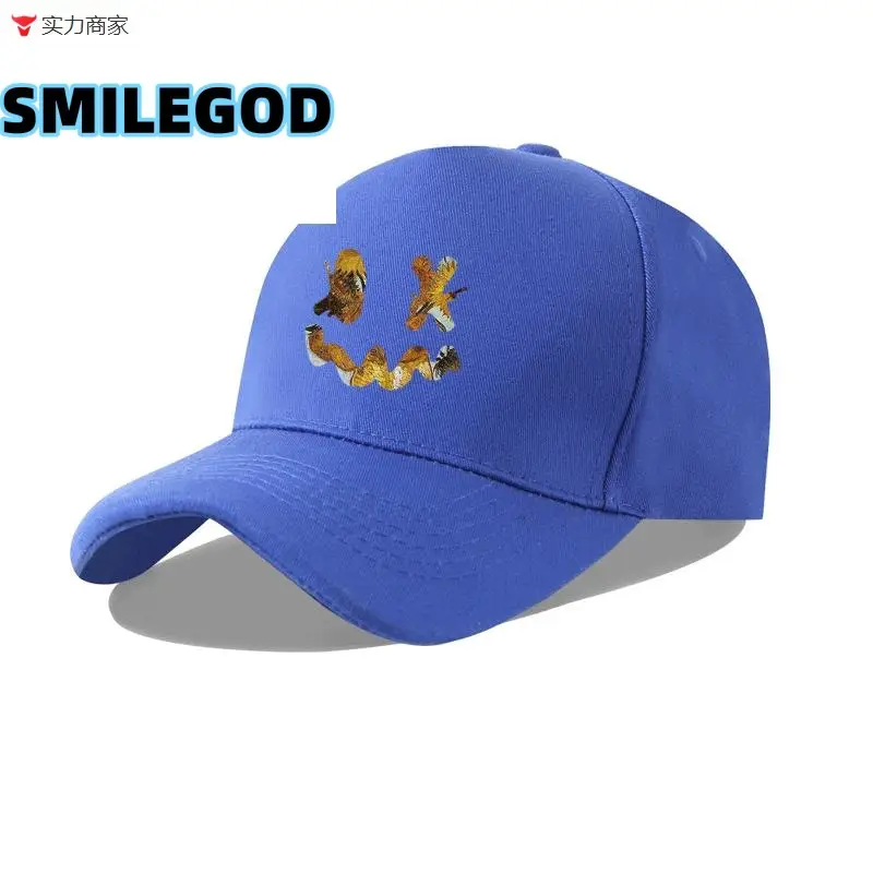 Smiley Embroidered Unisex Cap Blue New Color - Image 41