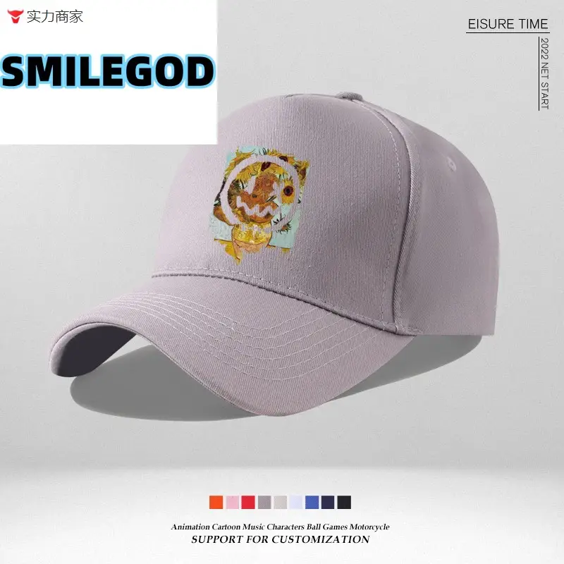 Smiley Embroidered Unisex Cap Blue New Color - Image 23