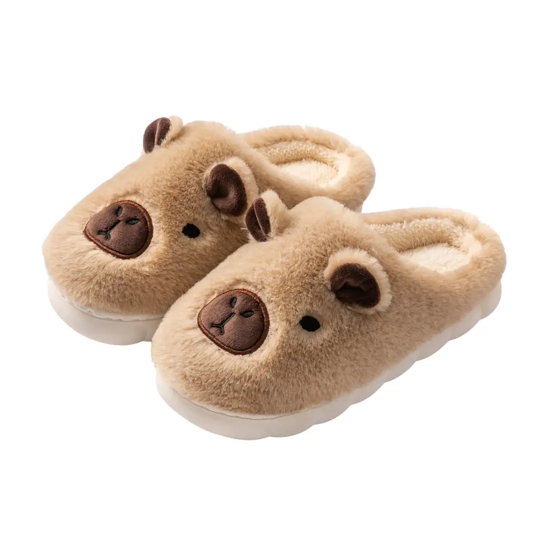 Kapibala Cotton Slippers for Couples to Use at Home in Winter, Warm Confinement Cotton Slippers, Cartoon Plush Cotton Slippers for Women, Cute - Image 11