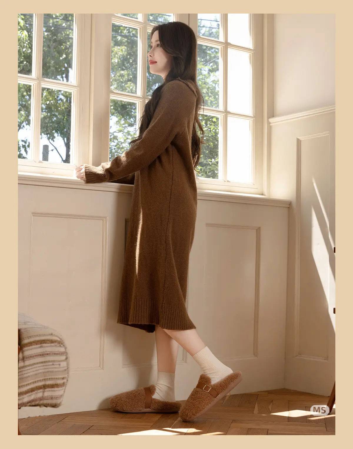 2025 Winter Women's Cotton Plush Slippers Beige — feature 8