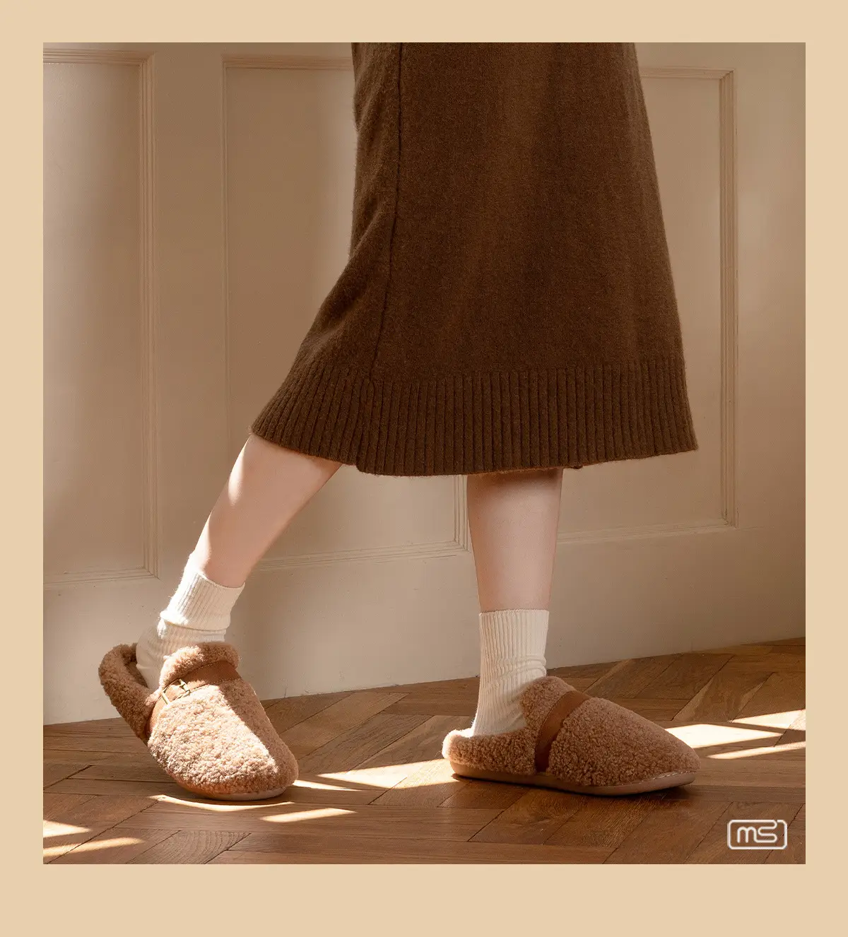 2025 Winter Women's Cotton Plush Slippers Beige — feature 9
