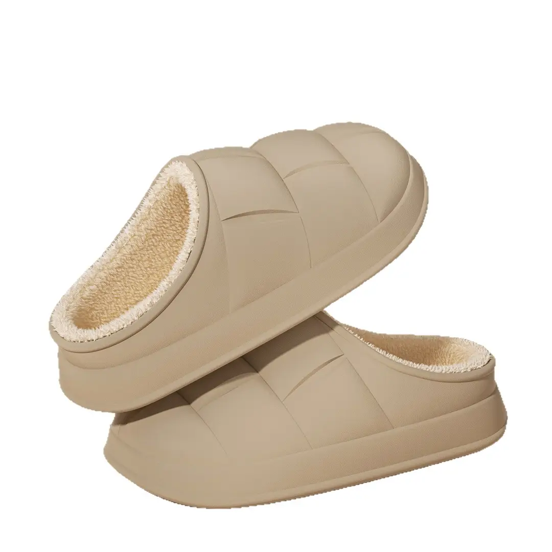 Autumn and Winter Soft Heel Cotton Slippers for Women Indoor Plush Cotton Slippers for Men Plush Couple Home Non-Slip and Warm - Image 11