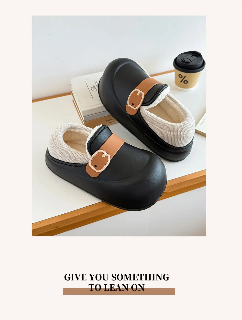 Waterproof Cotton Slippers for Women's Winter Outer Wear, Windproof and Warm Plush Home Indoor Non-Slip Women's Bag Heel Cotton Shoes Wholesale — feature 14