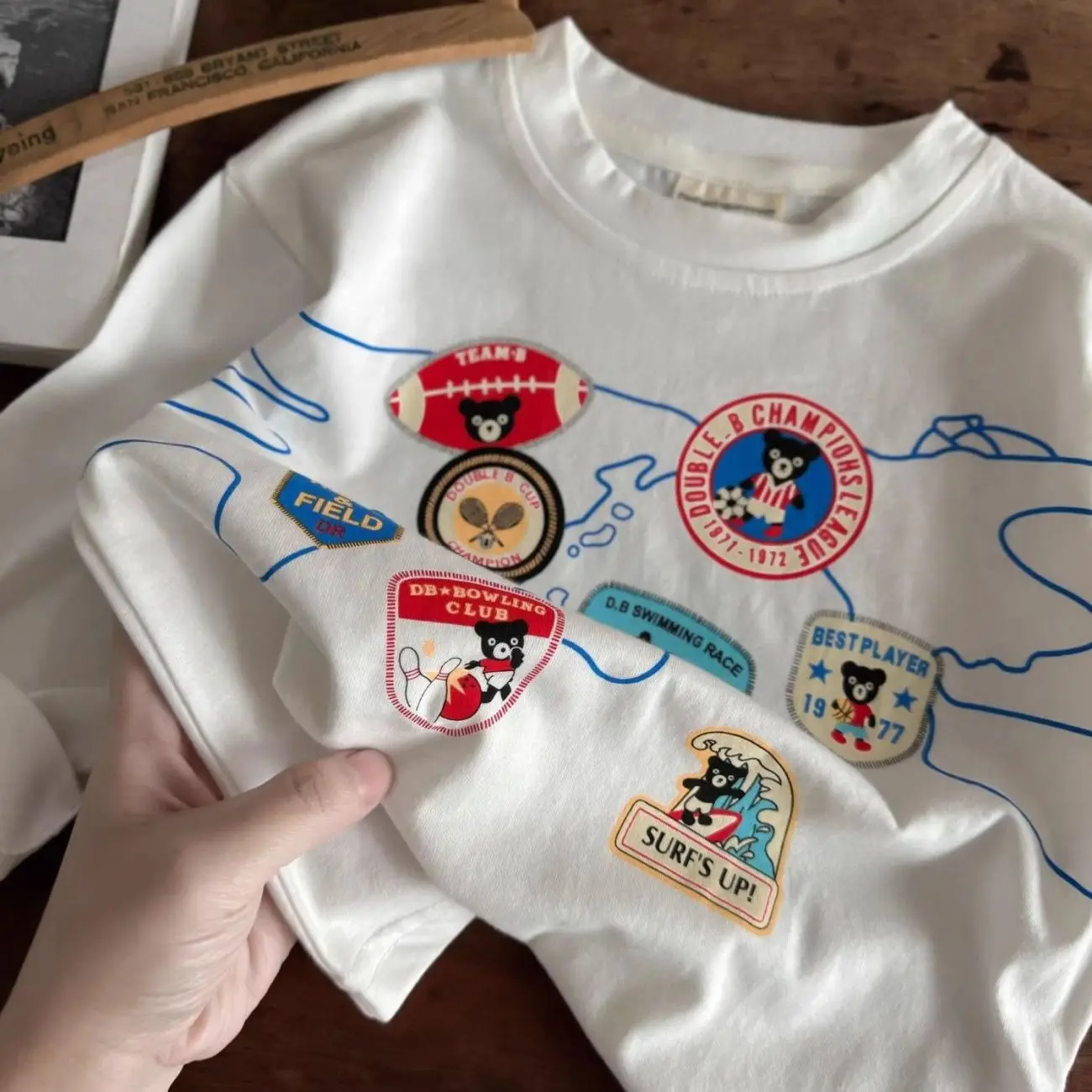 Early Autumn Boys Cartoon T-Shirt Pure Cotton White