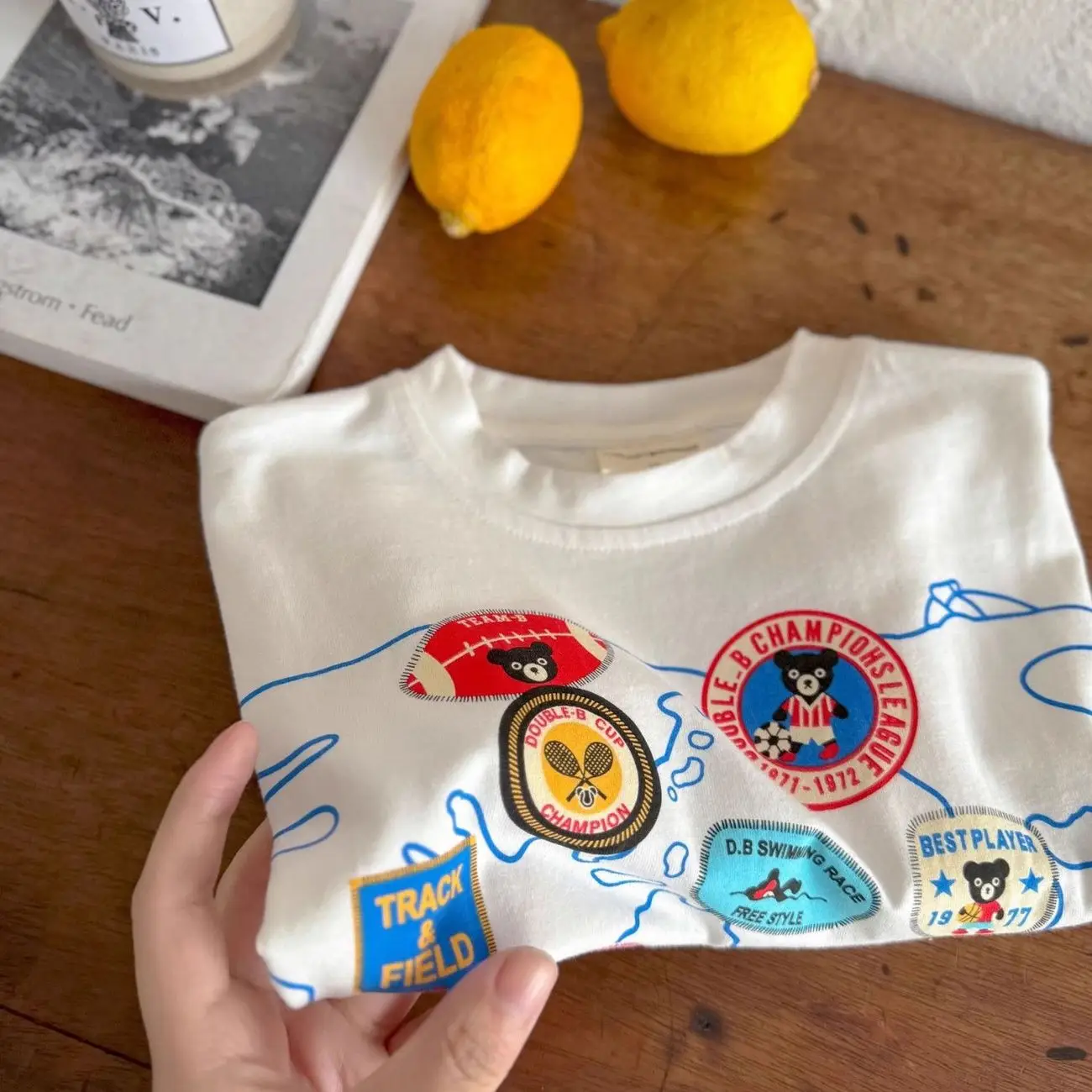 Early Autumn Boys Cartoon T-Shirt Pure Cotton White