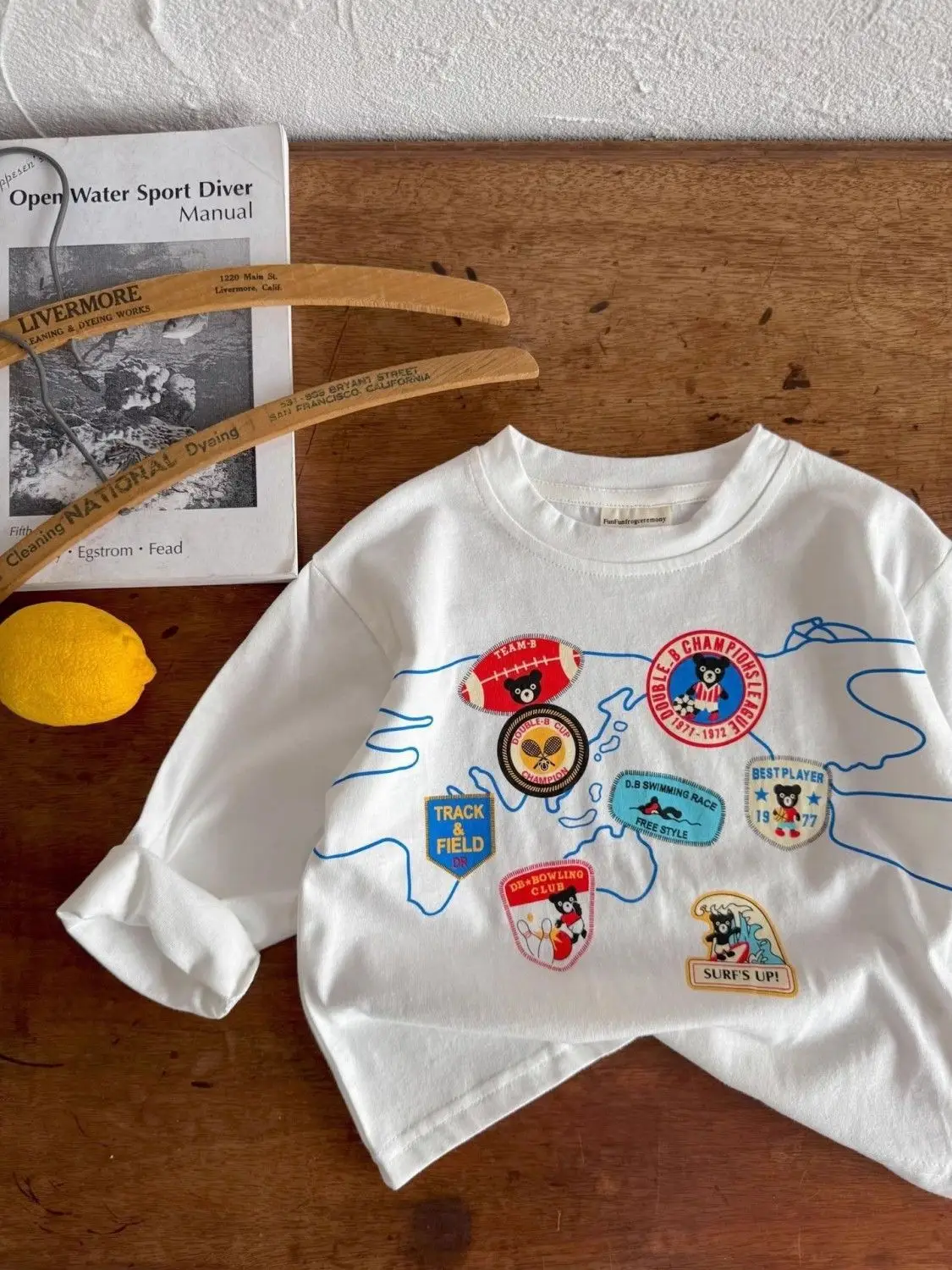Early Autumn Boys Cartoon T-Shirt Pure Cotton White — feature 1