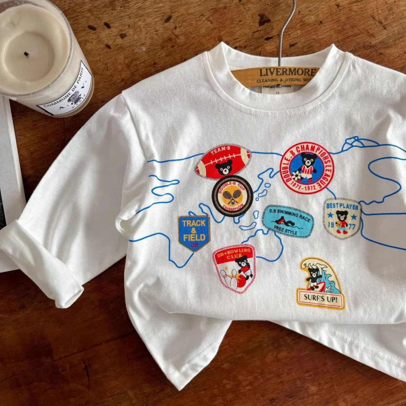 Early Autumn Boys Cartoon T-Shirt Pure Cotton White — feature 5