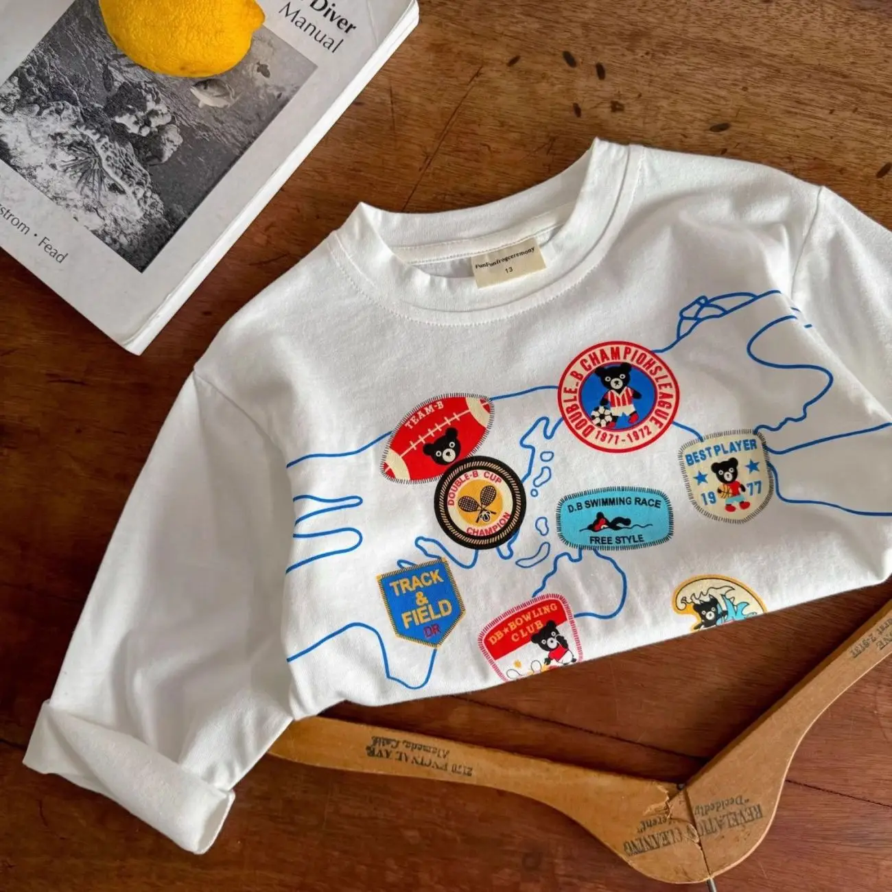 Early Autumn Boys Cartoon T-Shirt Pure Cotton White — feature 7
