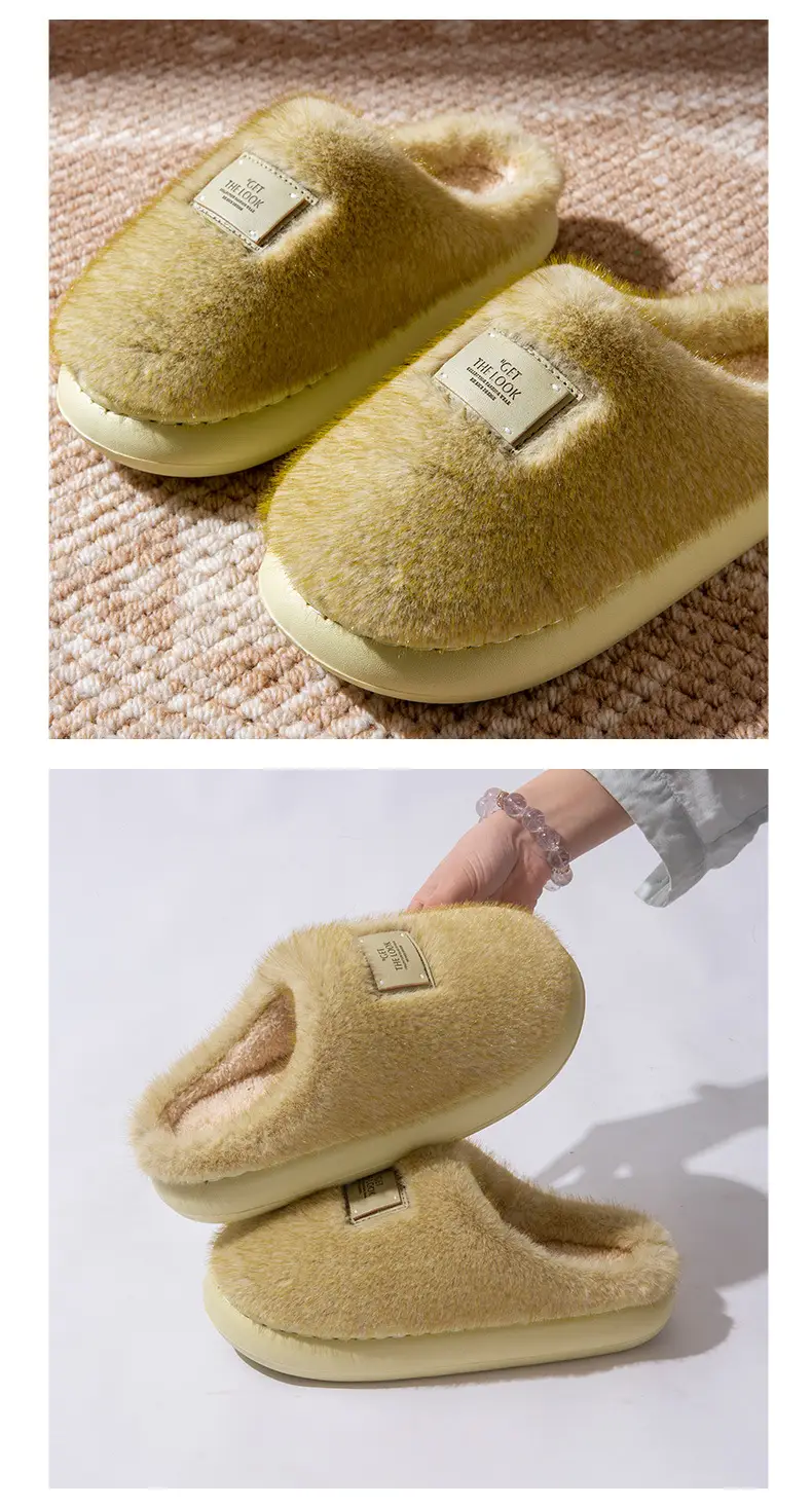 Women's Autumn and Winter Indoor Home Cotton Slippers 2025 New Anti-Slip Thick-Soled Furry Slippers for Women — feature 9