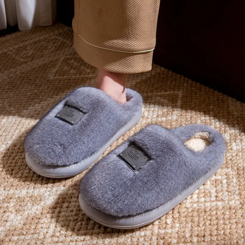 Women's Autumn and Winter Indoor Home Cotton Slippers 2025 New Anti-Slip Thick-Soled Furry Slippers for Women - Image 2