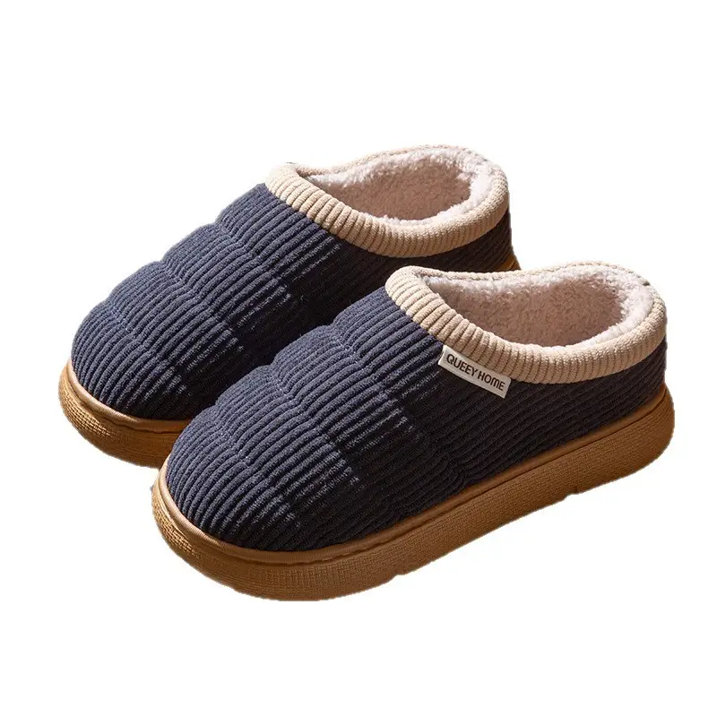 Men's Cotton Slippers for Autumn and Winter, New Indoor Closed-Back Home Slippers, Plush Thickened Warm Women's Wool Cotton Shoes for Winter - Image 9