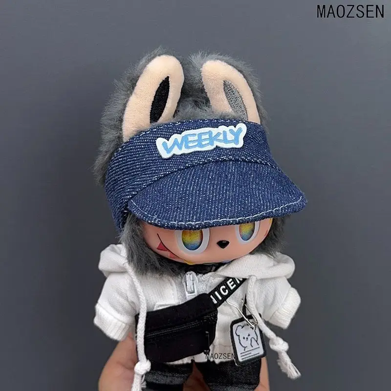 Labubu Baby Set White Black Denim Cap Jumpsuit Pants