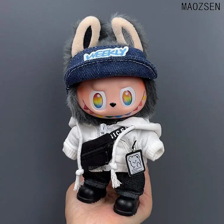 Labubu Baby Set White Black Denim Cap Jumpsuit Pants — feature 3