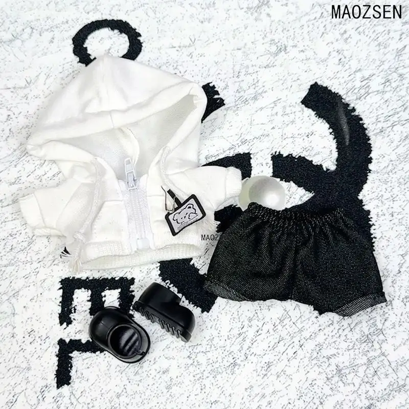 Labubu Baby Set White Black Denim Cap Jumpsuit Pants