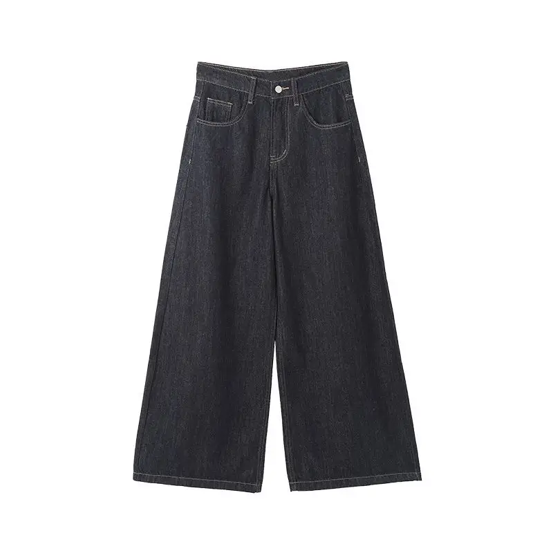 Dark Blue Wide Leg Distressed Jeans 2025 Women — feature 15