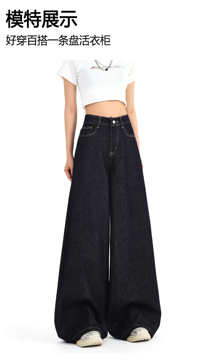 Dark Blue Wide Leg Distressed Jeans 2025 Women — feature 7