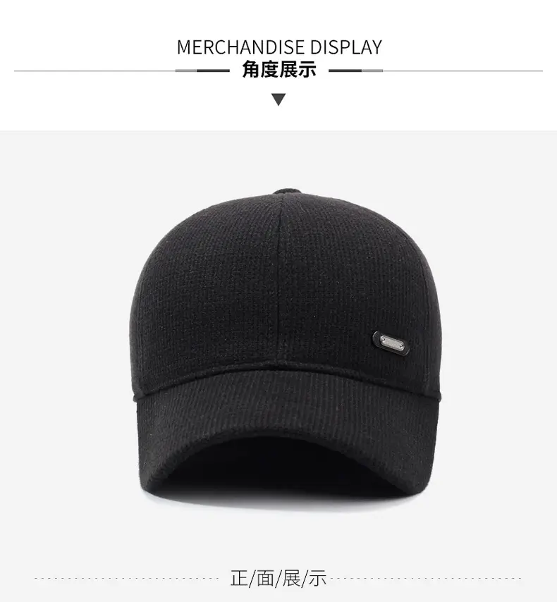 New Elderly Men's Duckbill Cap Warm Cotton Grey — feature 8