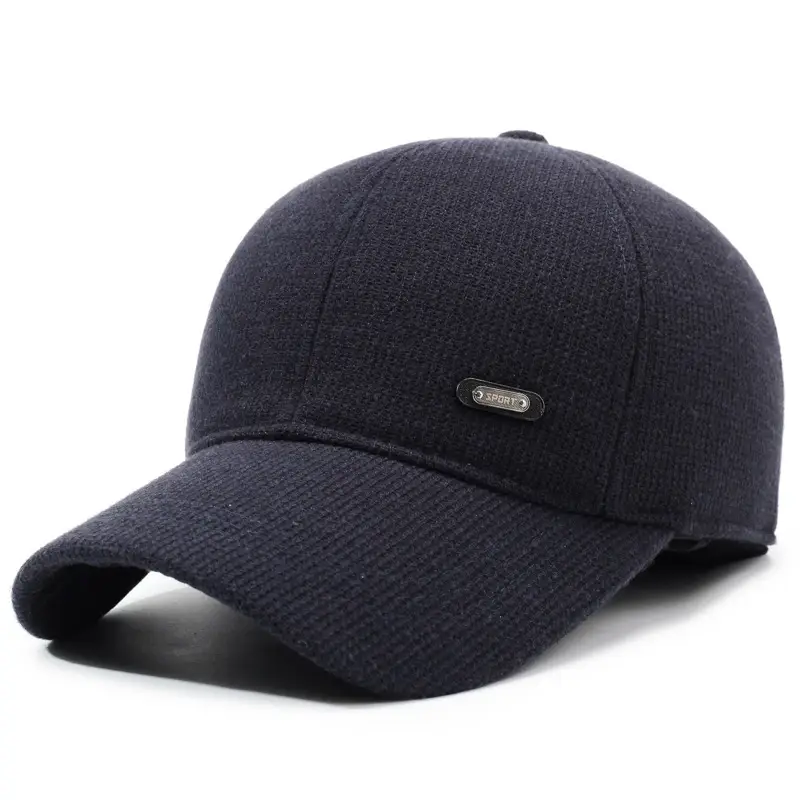 New Elderly Men's Duckbill Cap Warm Cotton Grey - Image 3