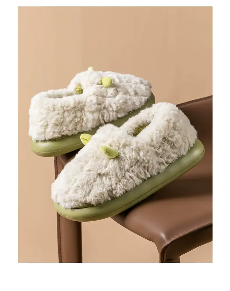 Women's Cotton Slippers with Heel for Winter Outdoor Wear, New Thick-Soled Indoor Home Warm Non-Slip Plush Cotton Shoes for Women — feature 13