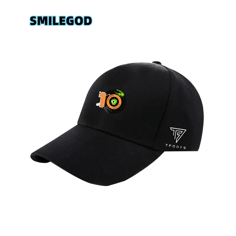 Red Tfboys Baseball Cap with 10th Anniversary Embroidery