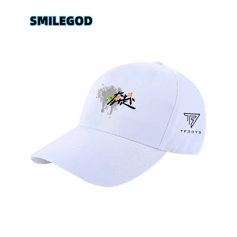 Red Tfboys Baseball Cap with 10th Anniversary Embroidery
