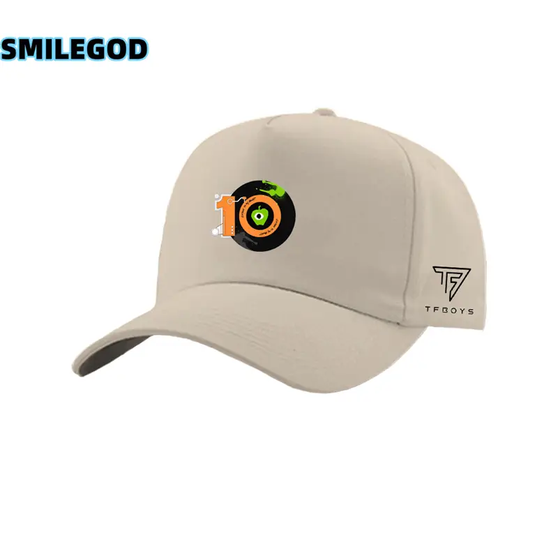 Red Tfboys Baseball Cap with 10th Anniversary Embroidery