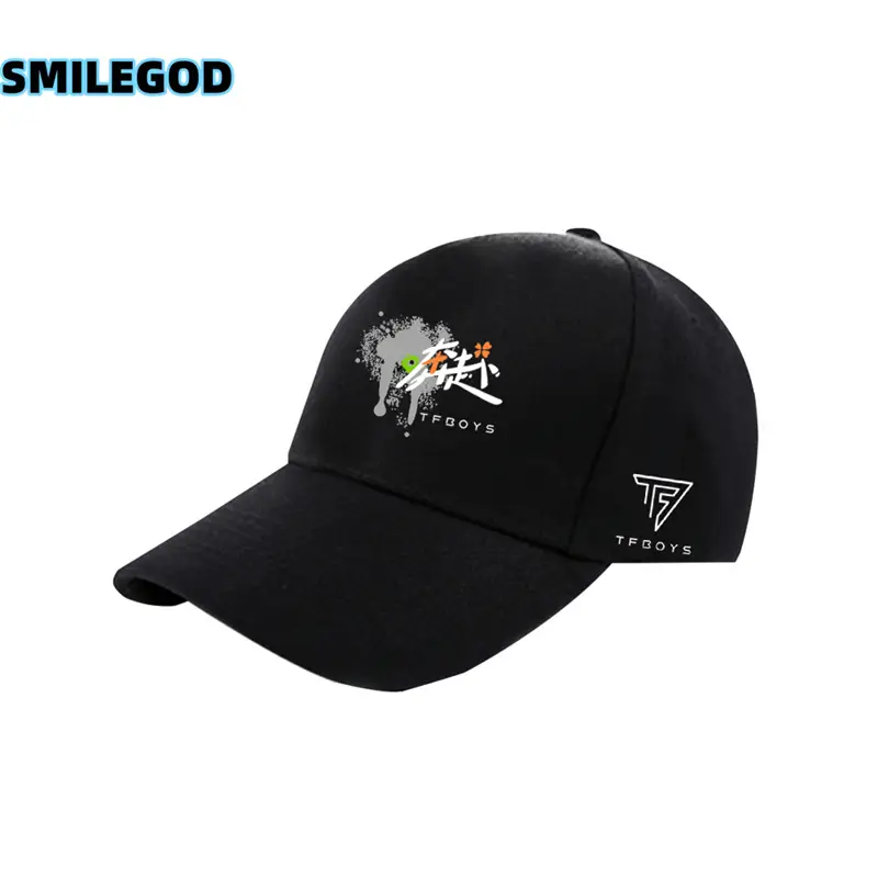 Red Tfboys Baseball Cap with 10th Anniversary Embroidery
