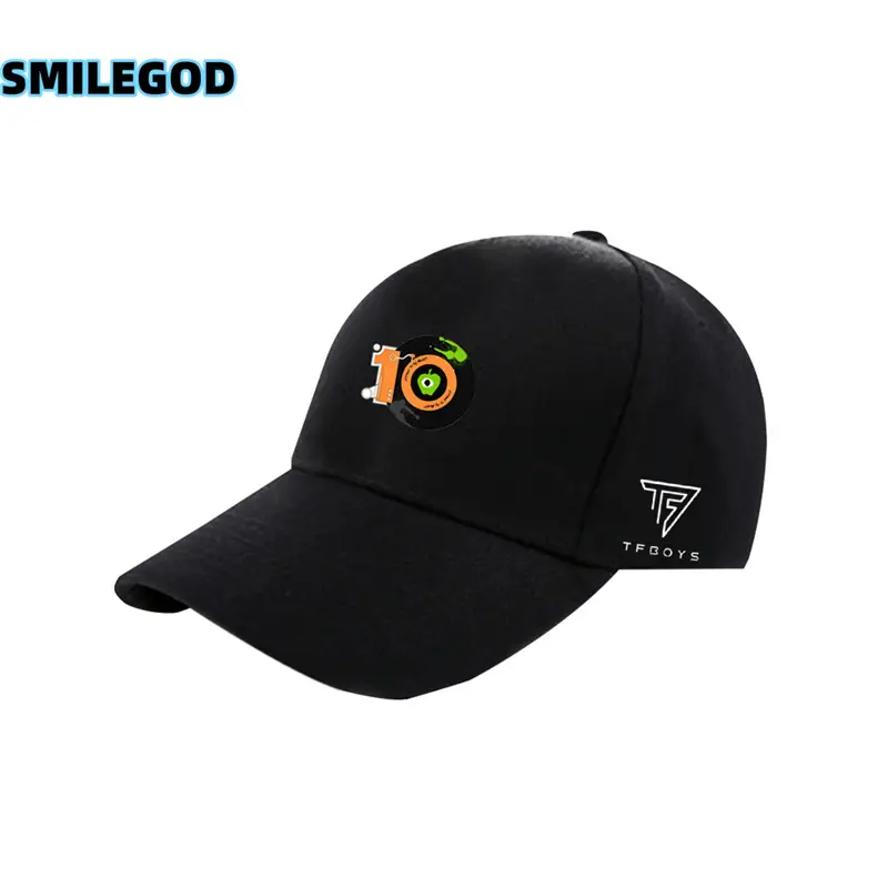 Red Tfboys Baseball Cap with 10th Anniversary Embroidery