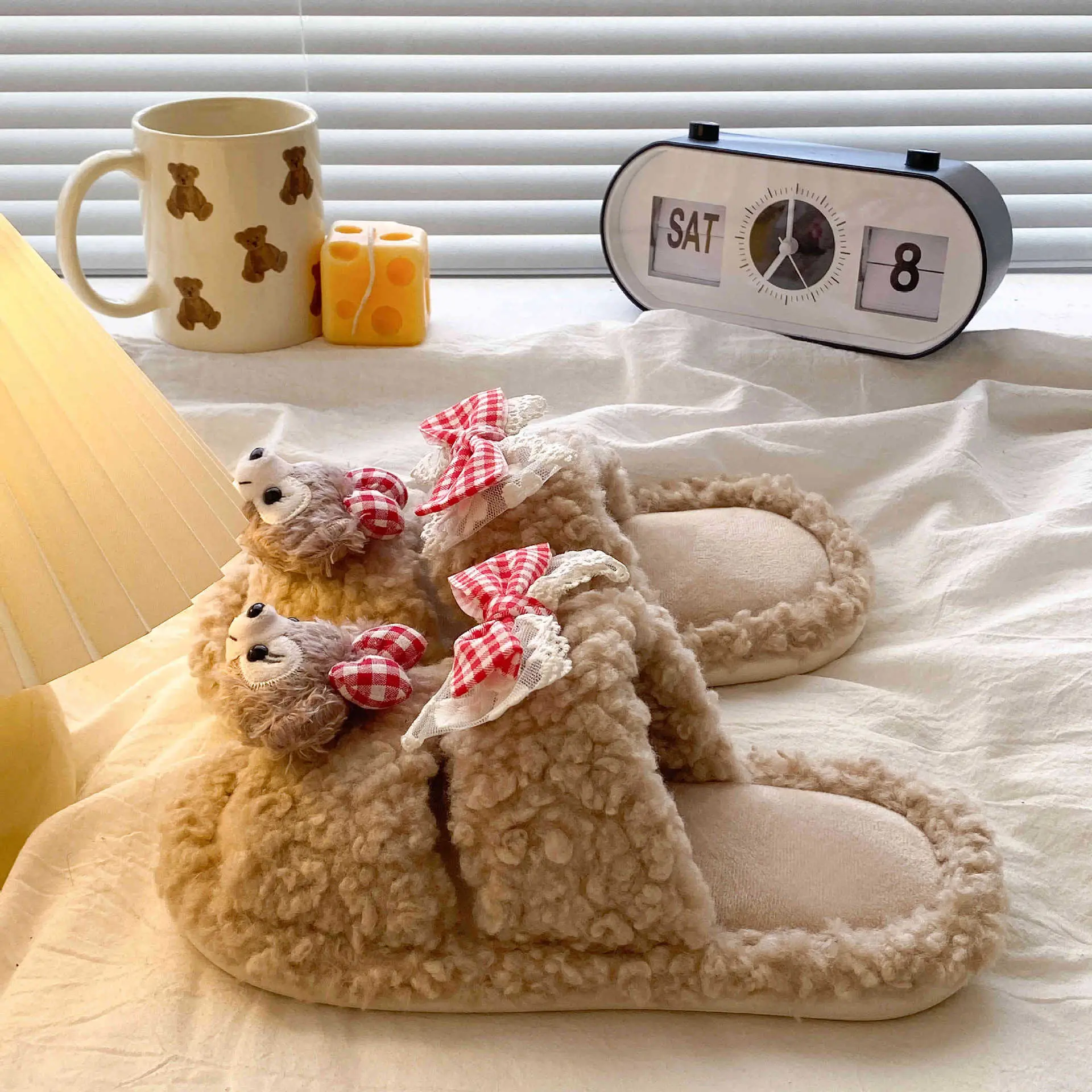 2025 Winter Cute Shirley Rose Half-Pack Cotton Slippers for Women - Image 4