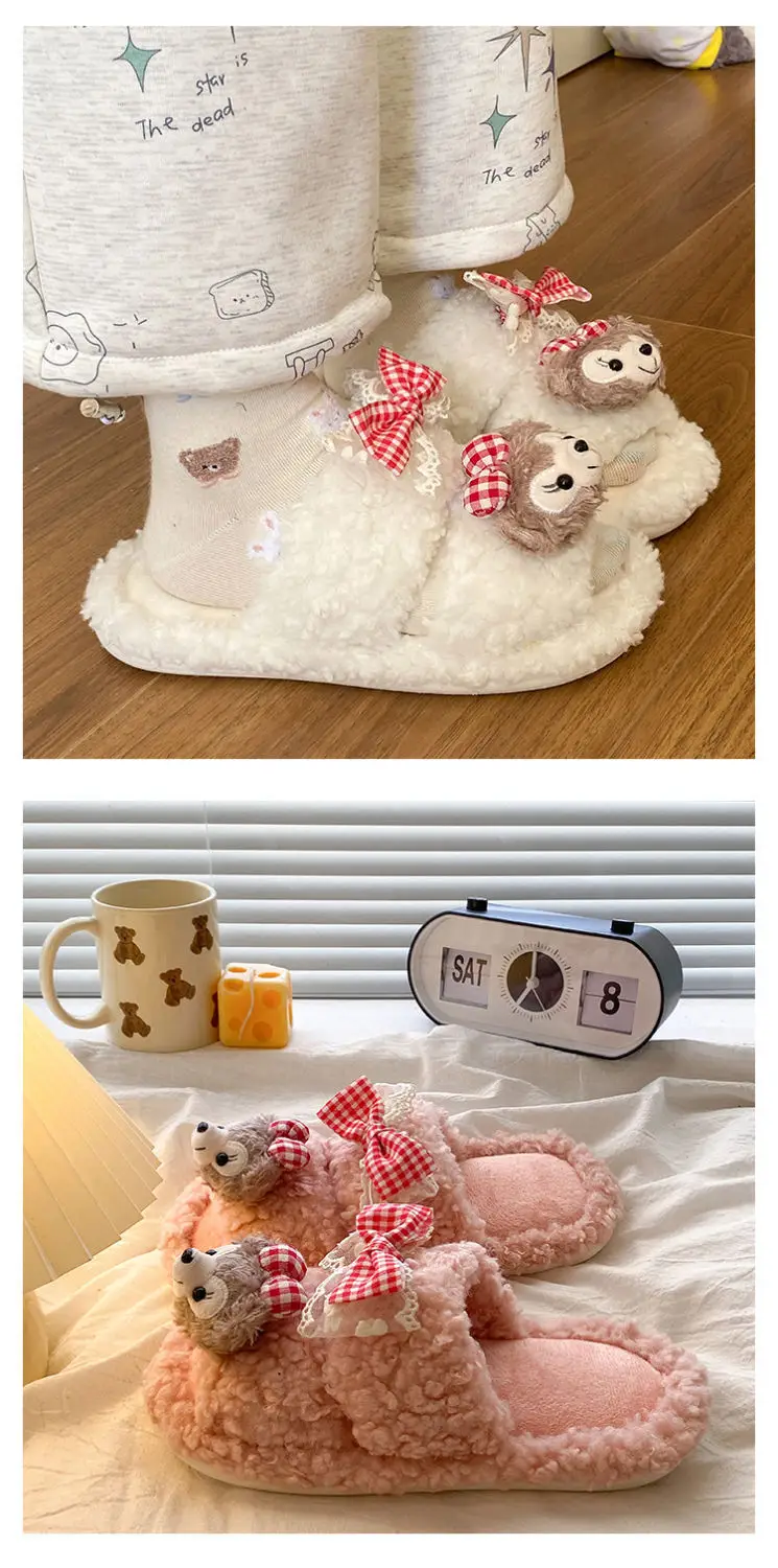 2025 Winter Cute Shirley Rose Half-Pack Cotton Slippers for Women — feature 14
