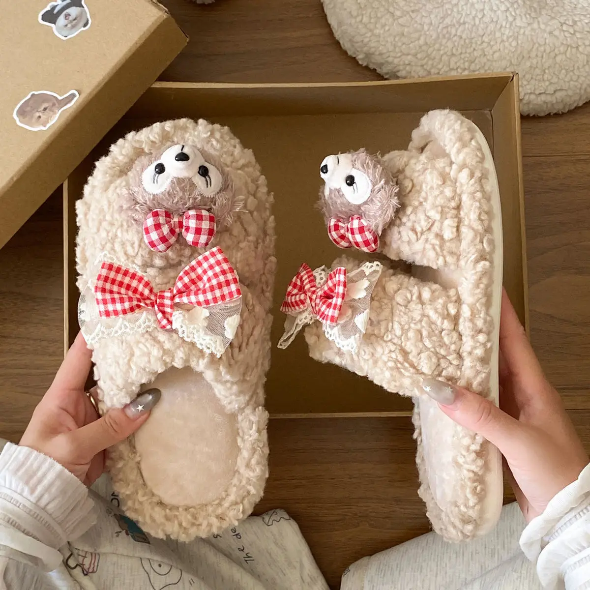 2025 Winter Cute Shirley Rose Half-Pack Cotton Slippers for Women — feature 20