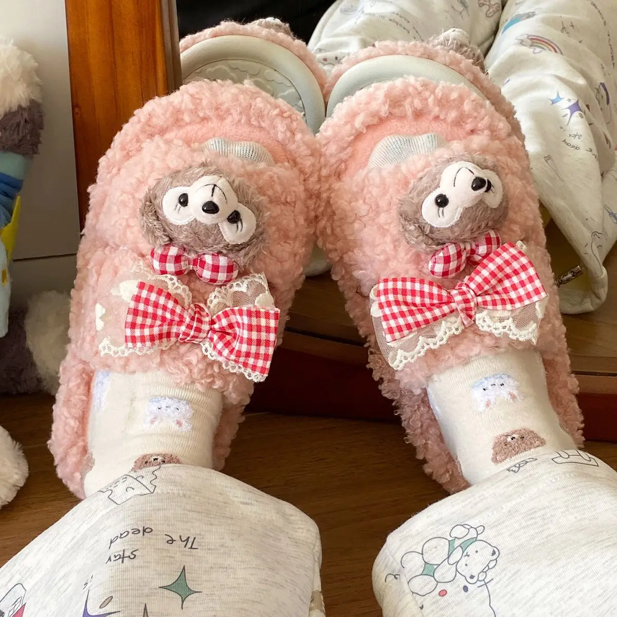 2025 Winter Cute Shirley Rose Half-Pack Cotton Slippers for Women — feature 21