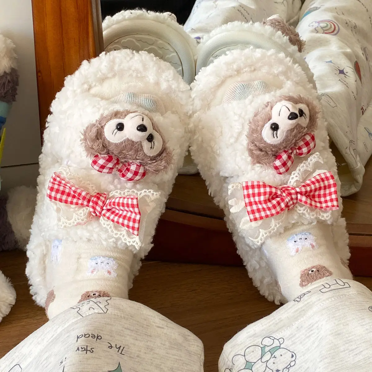 2025 Winter Cute Shirley Rose Half-Pack Cotton Slippers for Women — feature 23