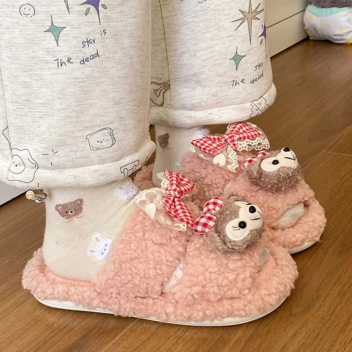 2025 Winter Cute Shirley Rose Half-Pack Cotton Slippers for Women — feature 24
