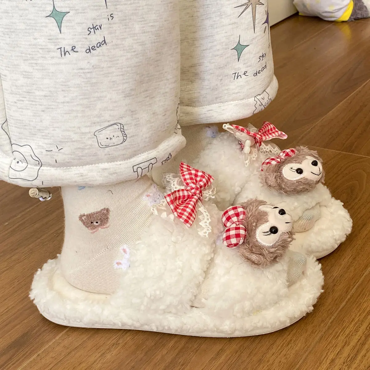 2025 Winter Cute Shirley Rose Half-Pack Cotton Slippers for Women — feature 29
