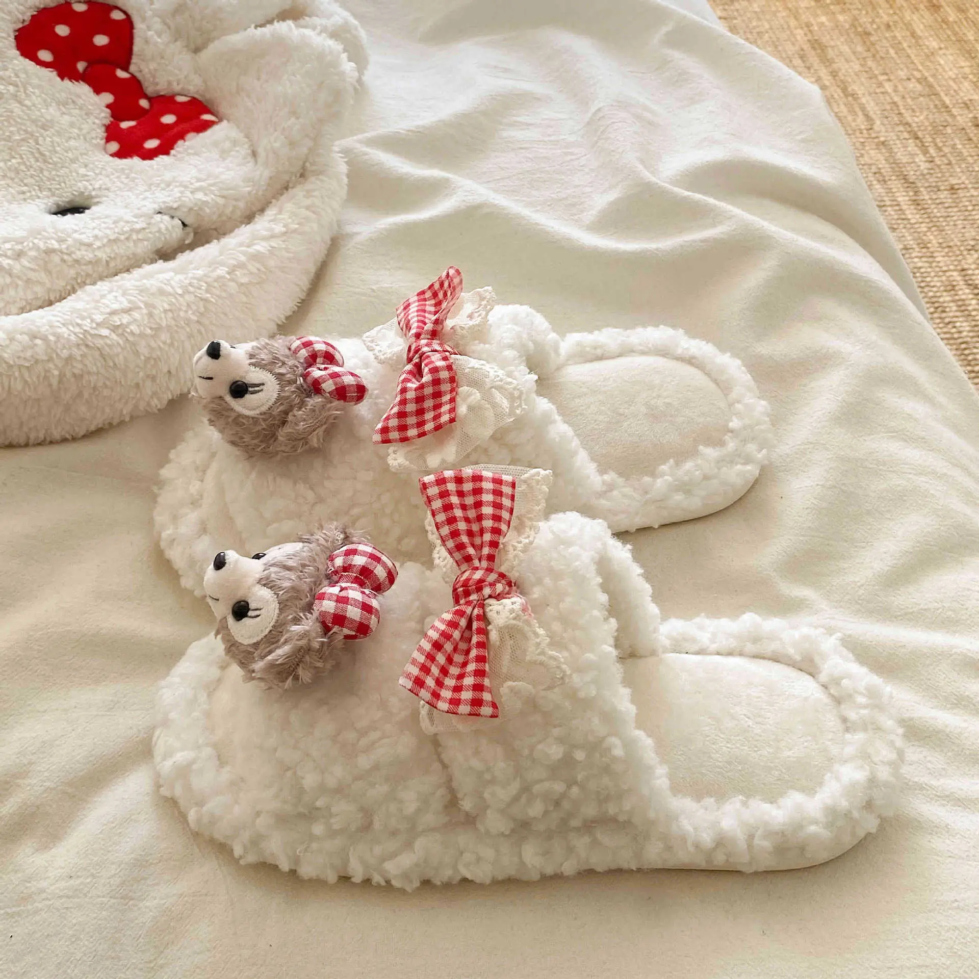 2025 Winter Cute Shirley Rose Half-Pack Cotton Slippers for Women - Image 2