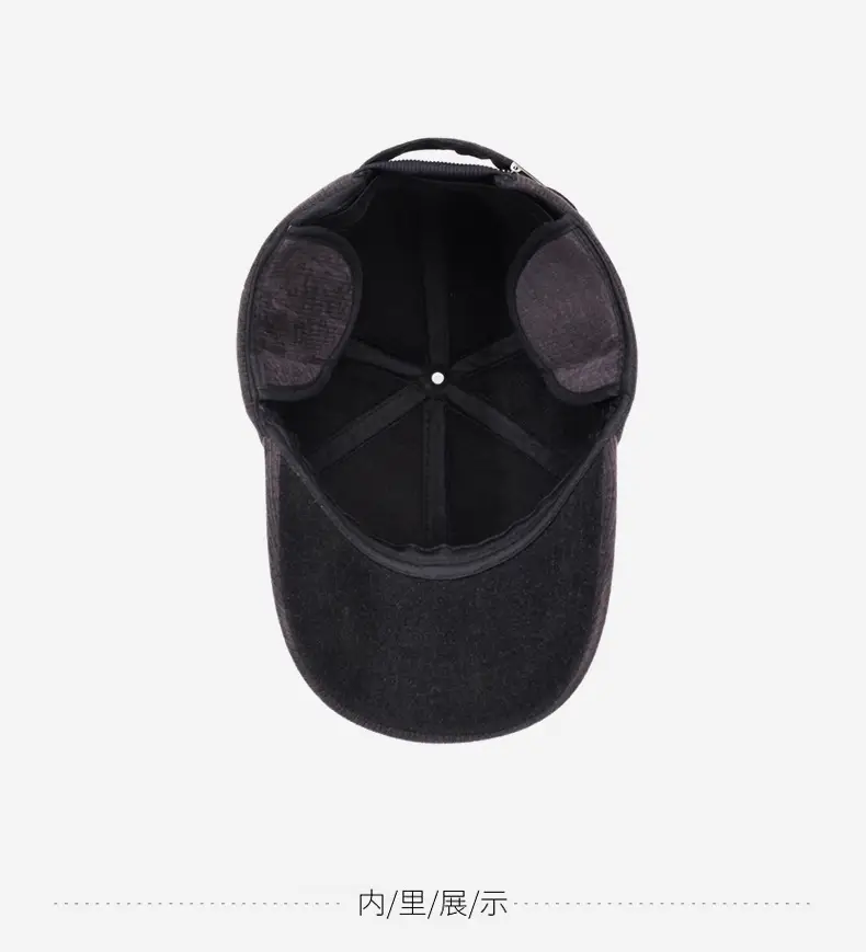 Men's Thickened Velvet Baseball Cap Winter Warm Outdoor — feature 13