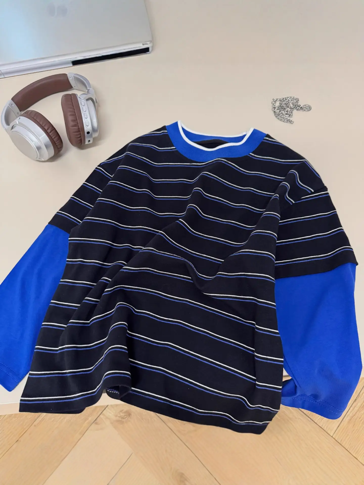 Children Striped T-Shirt Blue Sleeve Cotton Boys 2026 - Image 3
