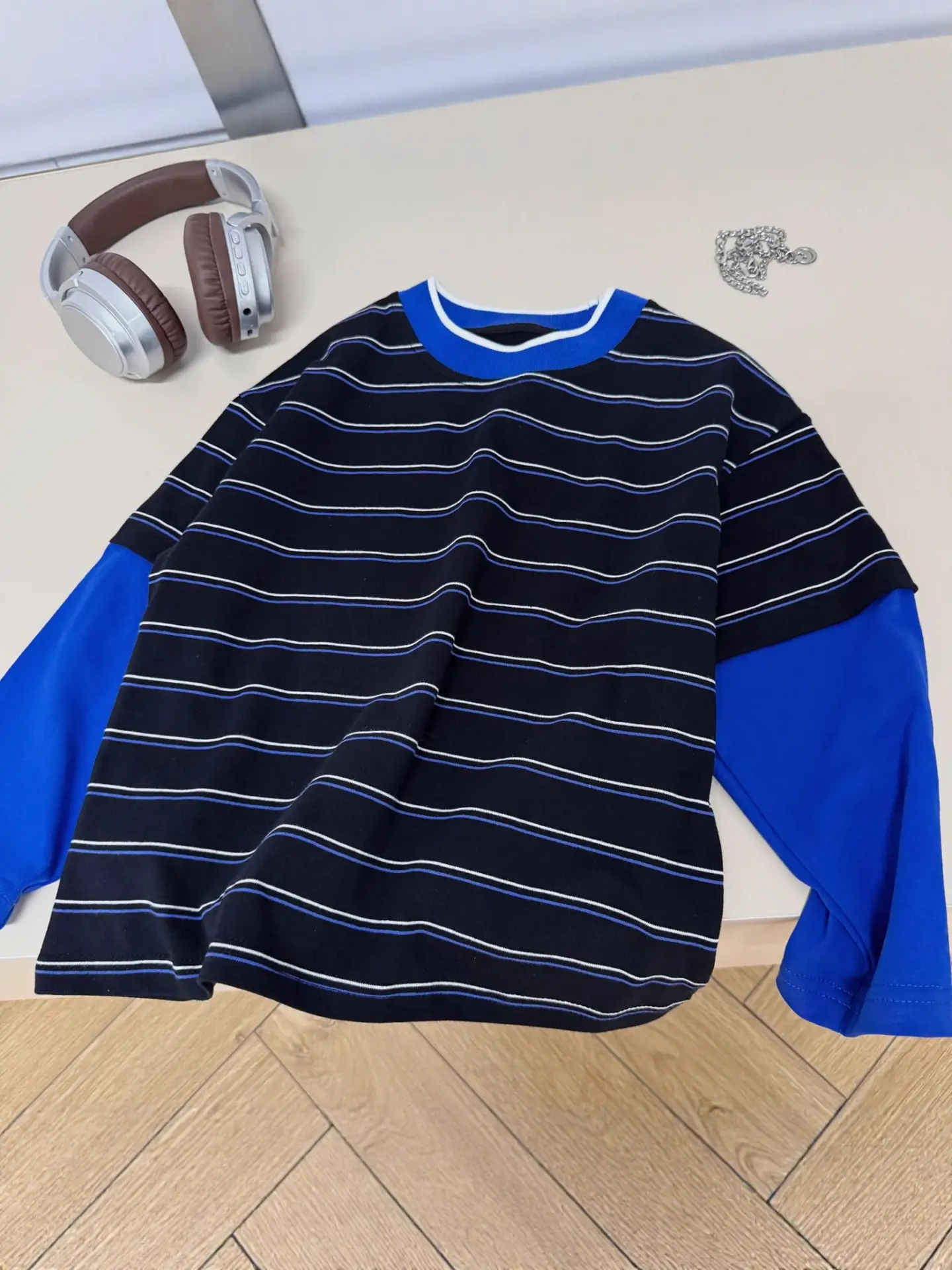 Children Striped T-Shirt Blue Sleeve Cotton Boys 2026 - Image 5