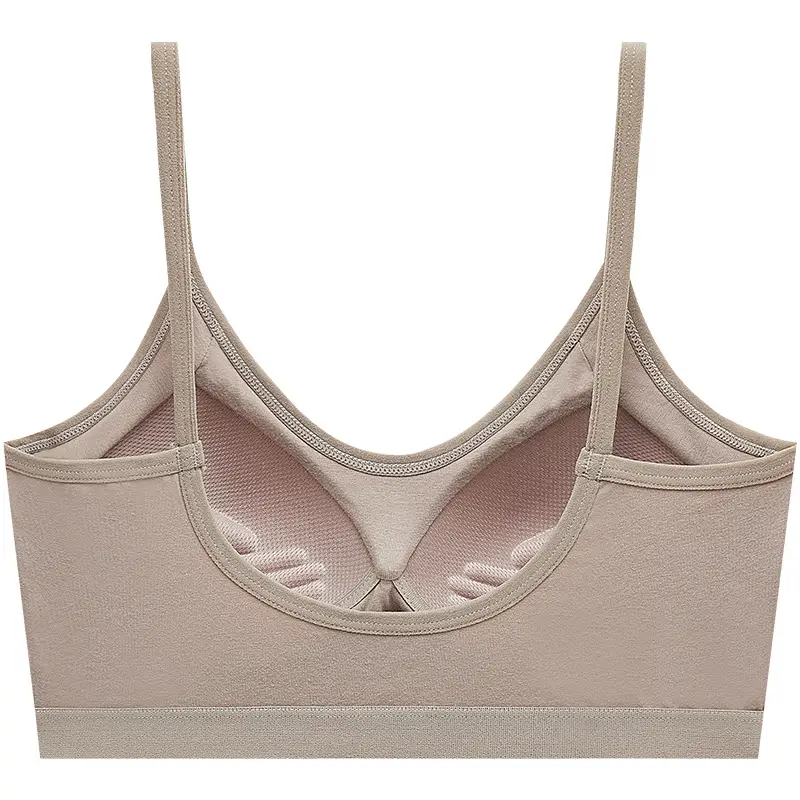 New Pure Cotton Lightweight Breathable Girls' Underwear Without Rims U-Shaped Beautiful Back Vest Fixed Cup Non-Running Cup Bra