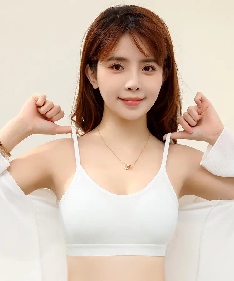 New Pure Cotton Lightweight Breathable Girls' Underwear Without Rims U-Shaped Beautiful Back Vest Fixed Cup Non-Running Cup Bra — feature 60