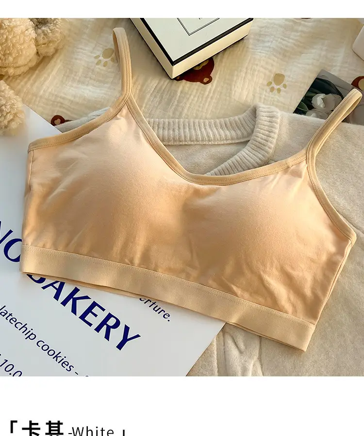 New Pure Cotton Lightweight Breathable Girls' Underwear Without Rims U-Shaped Beautiful Back Vest Fixed Cup Non-Running Cup Bra — feature 63