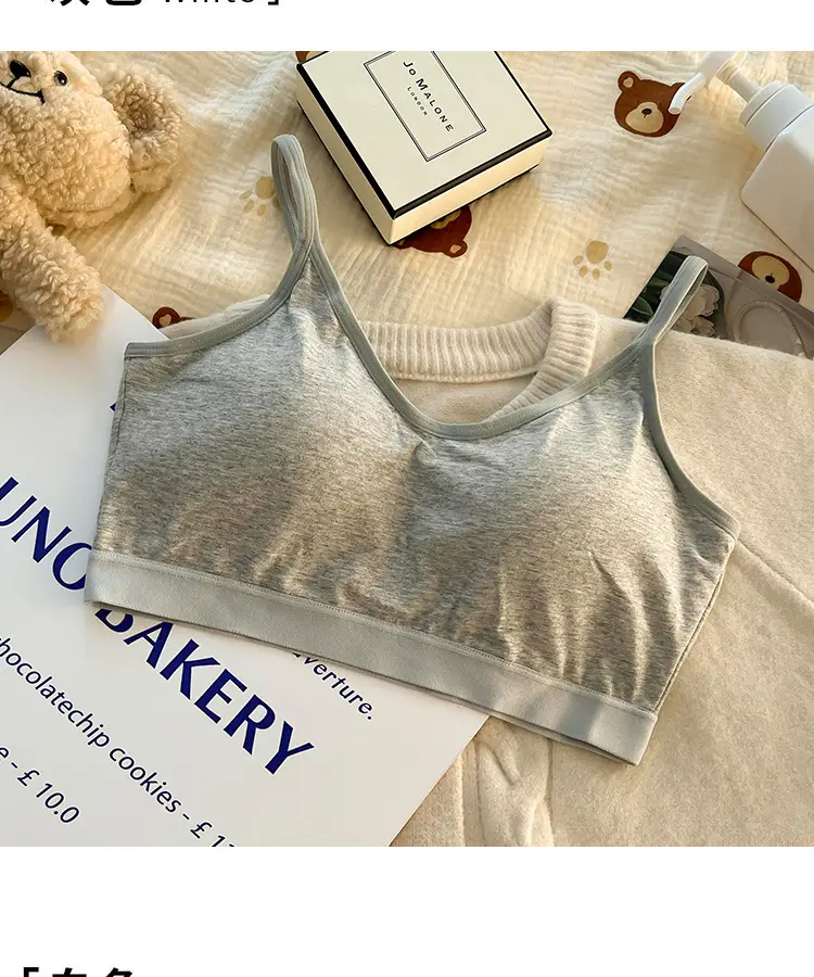 New Pure Cotton Lightweight Breathable Girls' Underwear Without Rims U-Shaped Beautiful Back Vest Fixed Cup Non-Running Cup Bra — feature 65