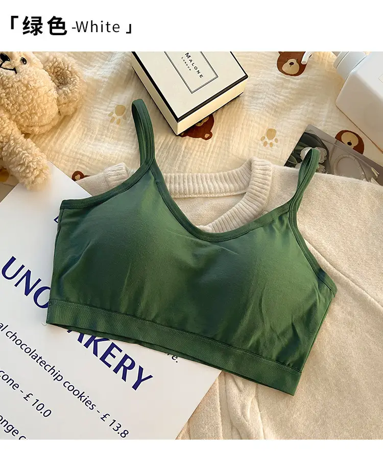 New Pure Cotton Lightweight Breathable Girls' Underwear Without Rims U-Shaped Beautiful Back Vest Fixed Cup Non-Running Cup Bra — feature 69