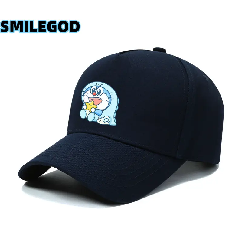Doraemon Cartoon Cap Black Unisex - Image 11