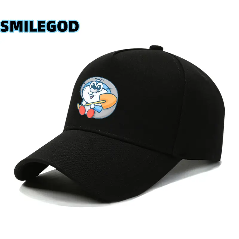 Doraemon Cartoon Cap Black Unisex - Image 2