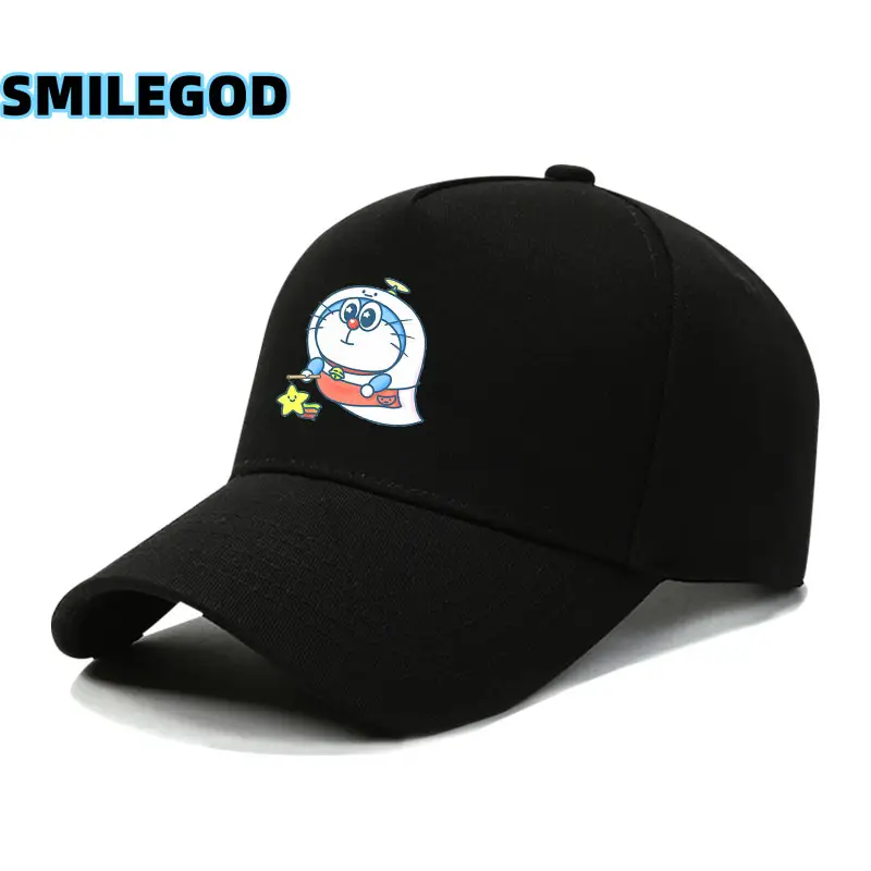 Doraemon Cartoon Cap Black Unisex - Image 3