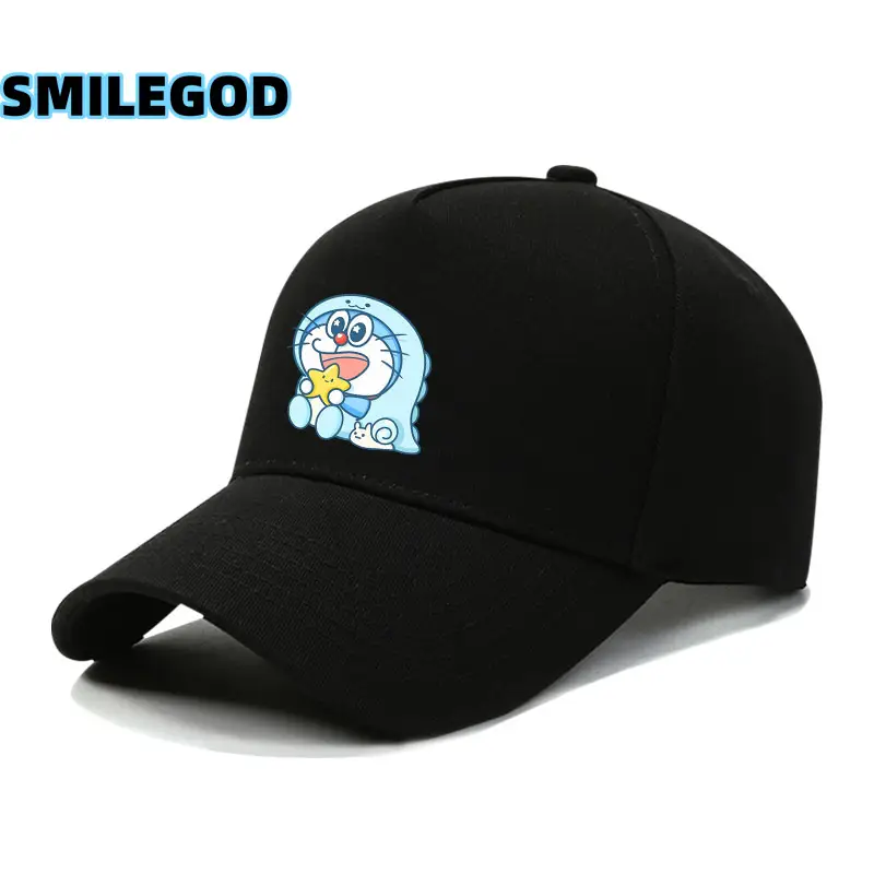 Doraemon Cartoon Cap Black Unisex - Image 4