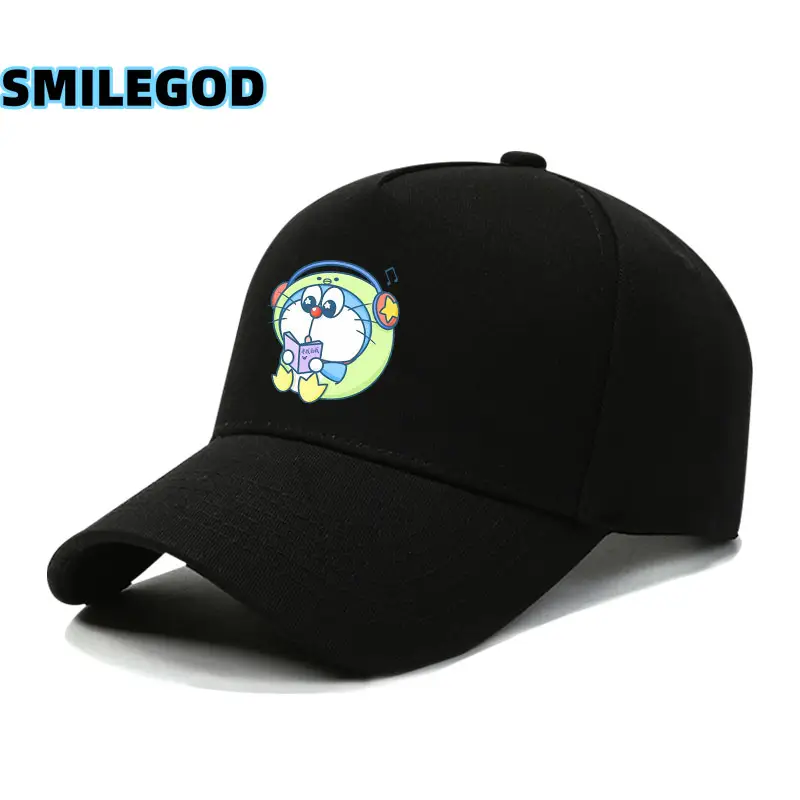 Doraemon Cartoon Cap Black Unisex - Image 6